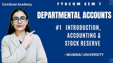 #1 Departmental Account Introduction| FYBCOM SEM 1 MU| b.com accounts #bcom #mumbaiuniversity