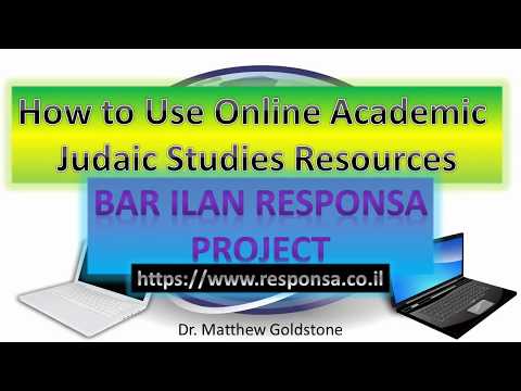 How to Use Online Judaic Studies Resources - Bar Ilan Responsa Project