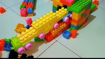 satisfying DIY big Lego train line and train. Asmr/building block #building block #asmr 