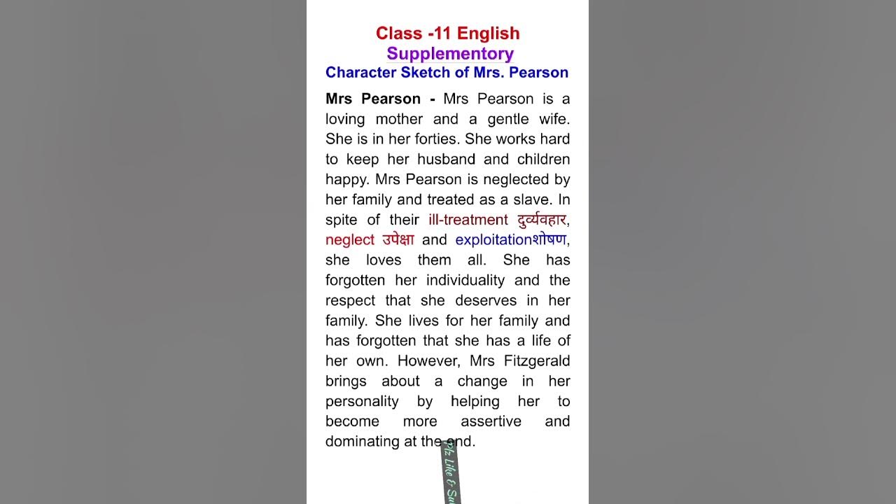 character-sketch-of-mrs-pearson-class-11-supplementory-book-how-youtube
