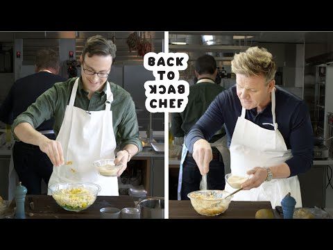 Gordon Ramsay daagt amateurkok uit om hem bij te houden | Rug aan rug chef-kok | Eet smakelijk