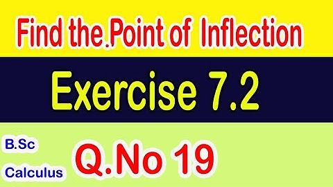 Find the points of inflection of the curves(Bsc Calculus chapter 7 exercise 7.2) (Q.No 19)