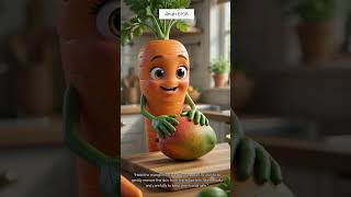 ผักเล่า EP18 แครอทปอกมะม่วงสุก Cute Carrot Peel a Mango #aigenerated #dailyshorts