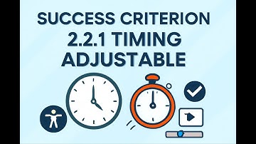 Success Criterion - 2.2.1 Timing Adjustable