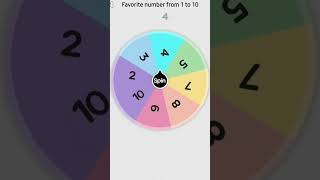 if it lands on your favourite number from 1 to 10 you are out Part 4 #spinthewheel #short #spinning