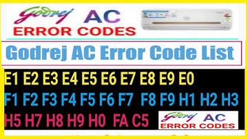 Godrej split Ac how fix error code E1 E2 E3 E4 E5 E0 F1 F2 ...............FA C5 ?