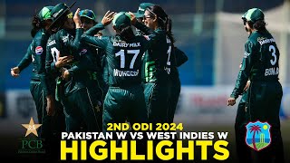 Full Highlights | Pakistan Women vs West Indies Women | 2nd ODI 2024 | PCB | M2F2A