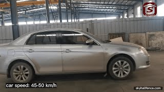 Impact test of flat-top traffic delineator from Skyhall Fence