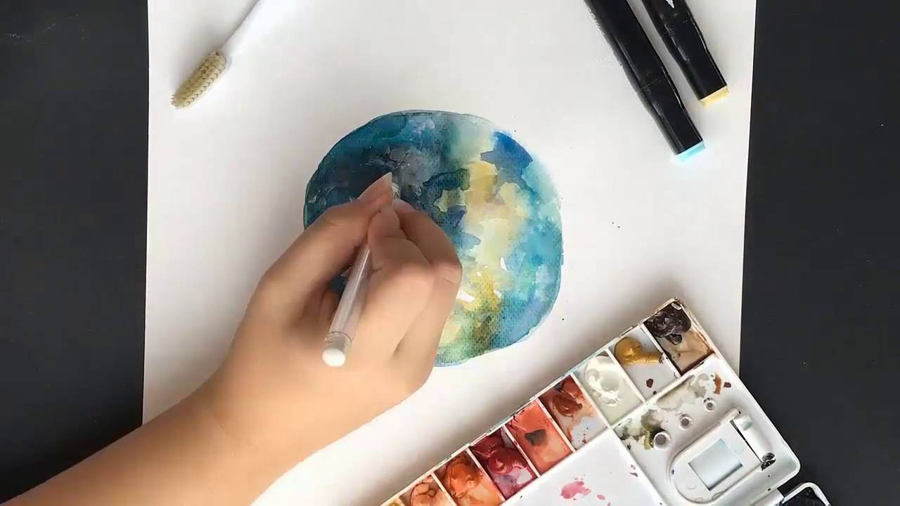 How to paint the earth [watercolor] YouTube