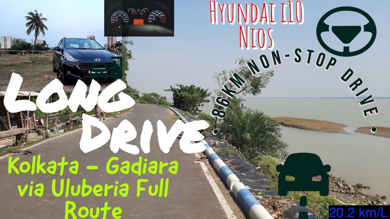Kolkata to Gadiara via Uluberia | 86km FullRoute | 4XSpeed 2.5hrDrive | i10Nios Drive | DriveVlog#17
