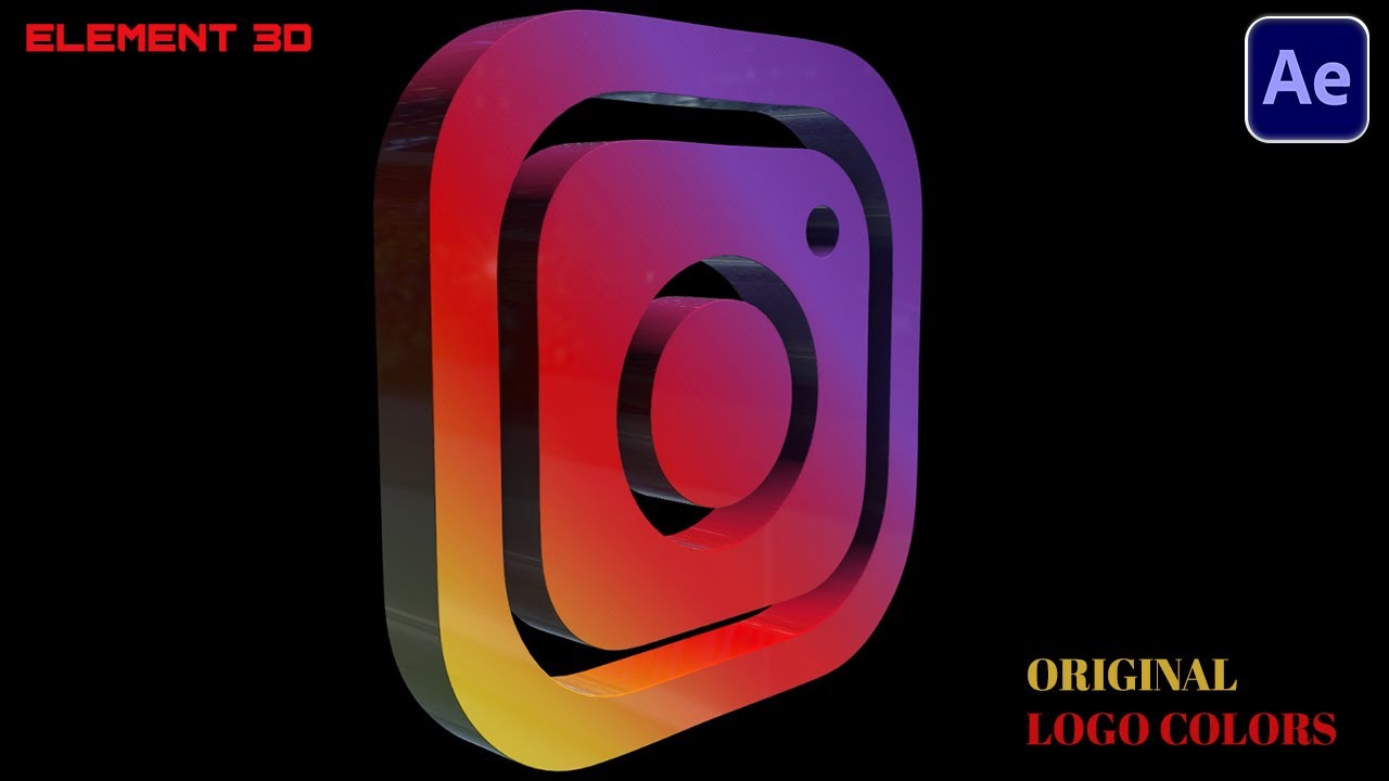 3D Logo Animation Tutorial Original Colors in After Effects | Element ...
