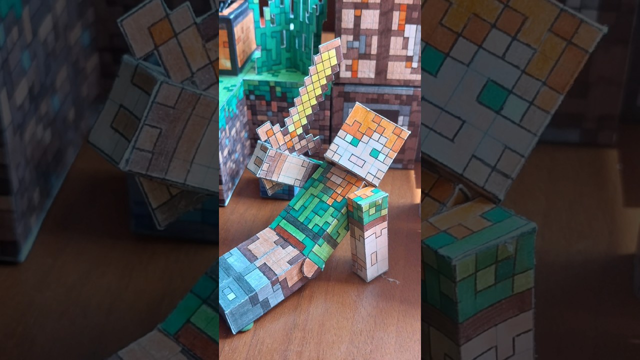 Making Minecraft ALEX out of paper! Part 2 ✂️ #papercraft #papertoy #m