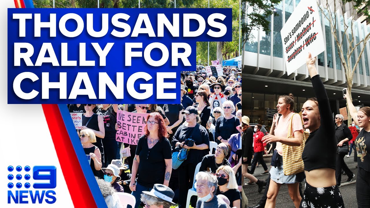 Tens of thousands protest in Women's March 4 Justice rally | 9 News ...
