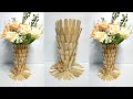 Popsicle stick flower vase craft idea | Flower vase from stick ice cream | Best out of waste craft