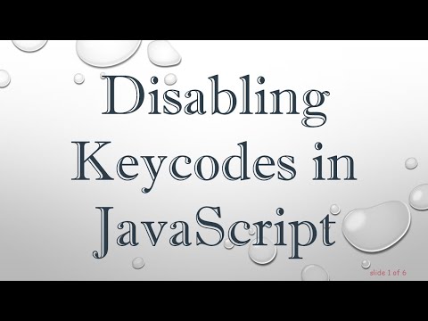 Disabling Keycodes in JavaScript