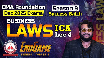 CMA Foundation | LAW Revision - Lec 28 Indian Contract Act ICA Part 04 | Dec 2025 | Success Batch 9