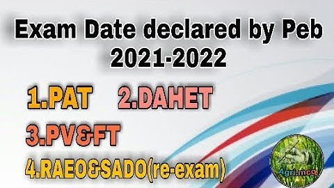 MP PAT/DAHET/PV&FT/RAEO&SADO  2021(*Tentative) Exam date declared 😰by peb.#shorts #ytshorts