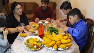 Mal Ətindən Dümləmə Bol Bol Tərəvəzlərlə və Ponçik Peraşkilər Gənc Ailənin Kənd Həyatı