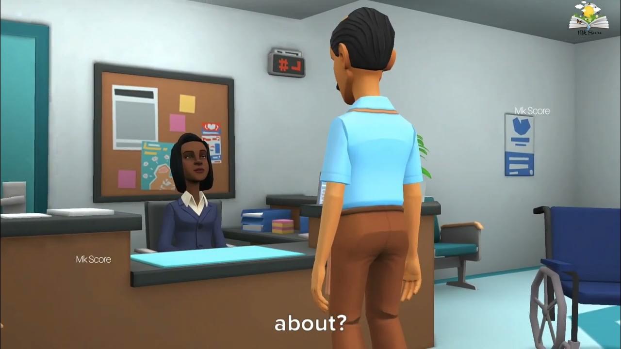 Conversation between receptionist and patient At hospital Mk Score spoken English Malayalam