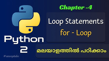 Python For Loop | Python Tutorial 4 | Python Tutorial in Malayalam
