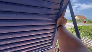 Bahama Shutter with inside locking pin