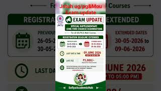 📢 JNTUH extends Special Supplementary (One-Time Chance) exam update #jntuhupdates #jntuhexams #2026