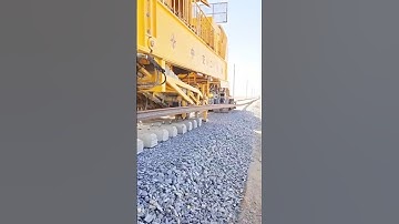 The track laying machine completes complex rail laying efficiently#constructionmachinery