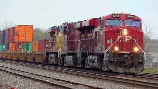 Canadian Pacific and UP Power on Big Stack Train 4K UHD