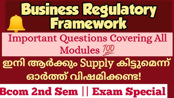 Important Questions of Business Regulatory Framework 💯