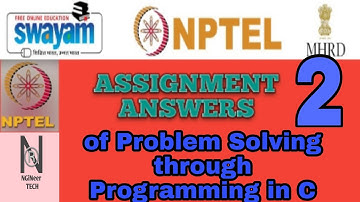 NPTEL|| Problem Solving Through Programming in C||Assignment 2 Answers||2021