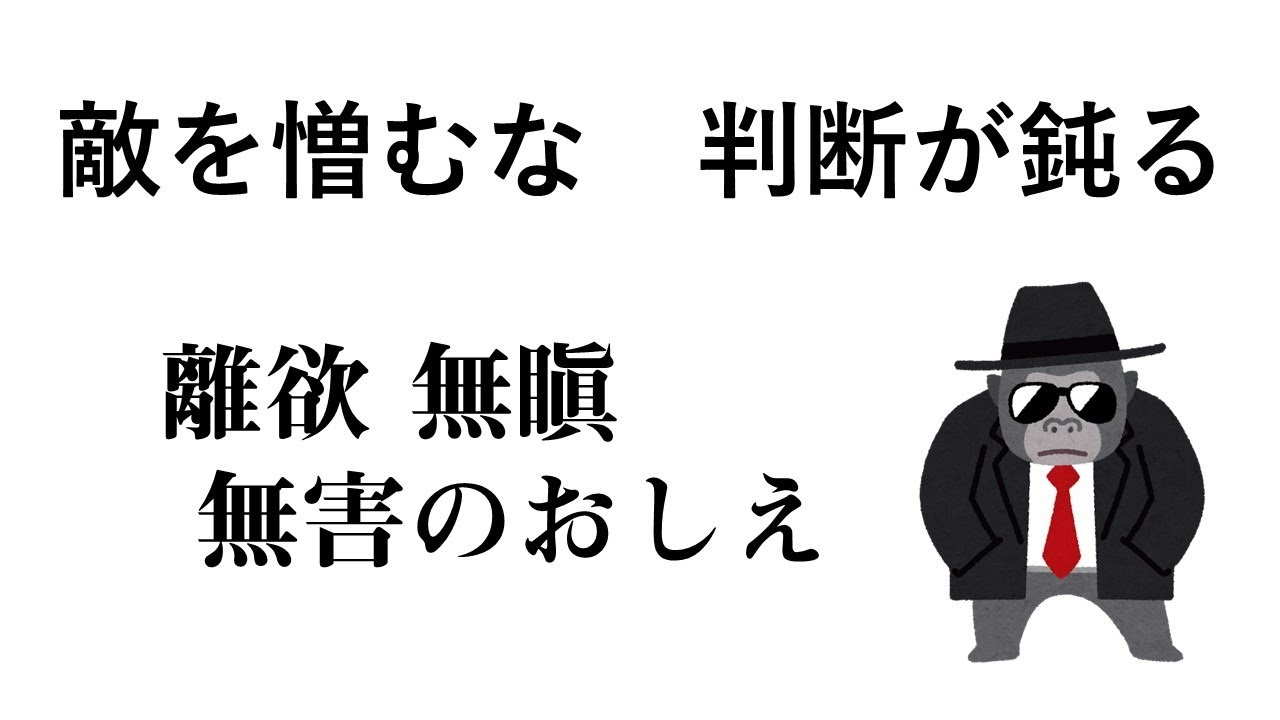 敵を憎むな 判断が鈍る 離欲 無瞋 無害のおしえ - YouTube