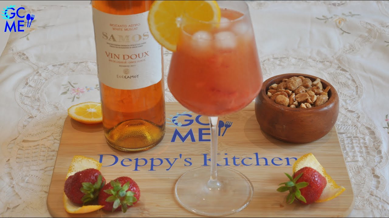 Samos Sweet Wine Strawberry Spritzer / Cocktail -      & 