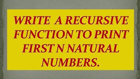 #45 Write a recursive function to print first n natural numbers. || #C_Programming.