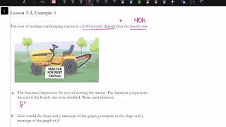 How to Interpret Linear Functions in Context: Lesson 3-3, Ex 5 Part A | Mathematics by Queen Beauté