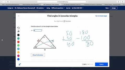 Khan Find angles in isosceles triangles