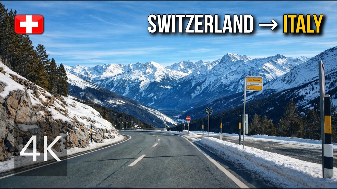 Fuorn Pass 4K Scenic Drive 🇨🇭🇮🇹 Switzerland to Italy | Relaxing Driving Tour