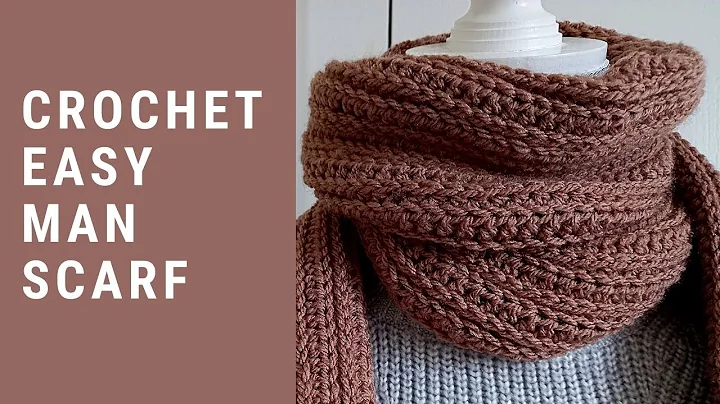 Learn how to crochet a stylish scarf for men with this easy tutorial