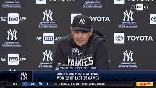 Manager Aaron Boone after the Yankees' win
