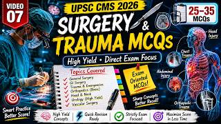 TARGET UPSC CMS 2026 RAPID REVISIONUPSC CMS 2026 🔥 Expected 240 MCQs Series | 35 MCQs | Video 7/10