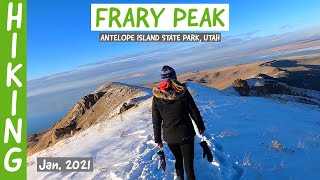Hiking Frary Peak in the Snow! (Antelope Island, Utah)