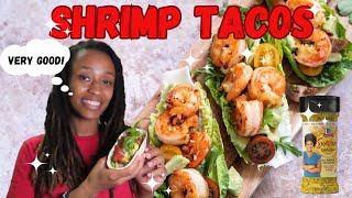 *NEW* WHAT'S FOR DINNER? | SHRIMP TACOS | TABITHA BROWN SUNSHINE SEASONING REVIEW | EASY RECIPES
