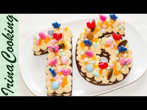 Медовый Торт ЦИФРА   с Заварным Фруктовым Кремом Cake Number Letter