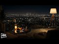 [4K] Sweetie Night Jazz in a Cozy Balcony Bar 🍇 Smooth Piano for Focus, Wine & Midnight Chill