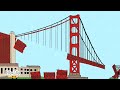 Golden gate bridge collapse animation