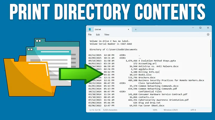How to Print or Export a Directory\Folder Contents in Windows without Using a 3rd Party App