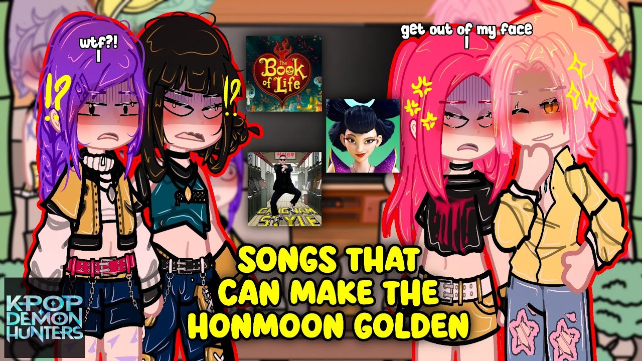 (🇺🇲) Kpop Demon Hunters React To Songs That Can Make The Honmoon Golden! | 2x Speed | GACHA