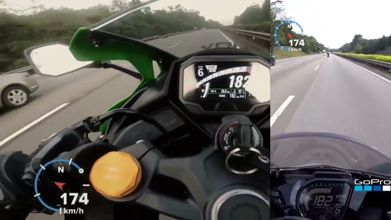 Top Speed GPS MODENAS ZX25R VS HONDA CBR250RR SIDE BY SIDE MALAYSIA credit to ajul anis