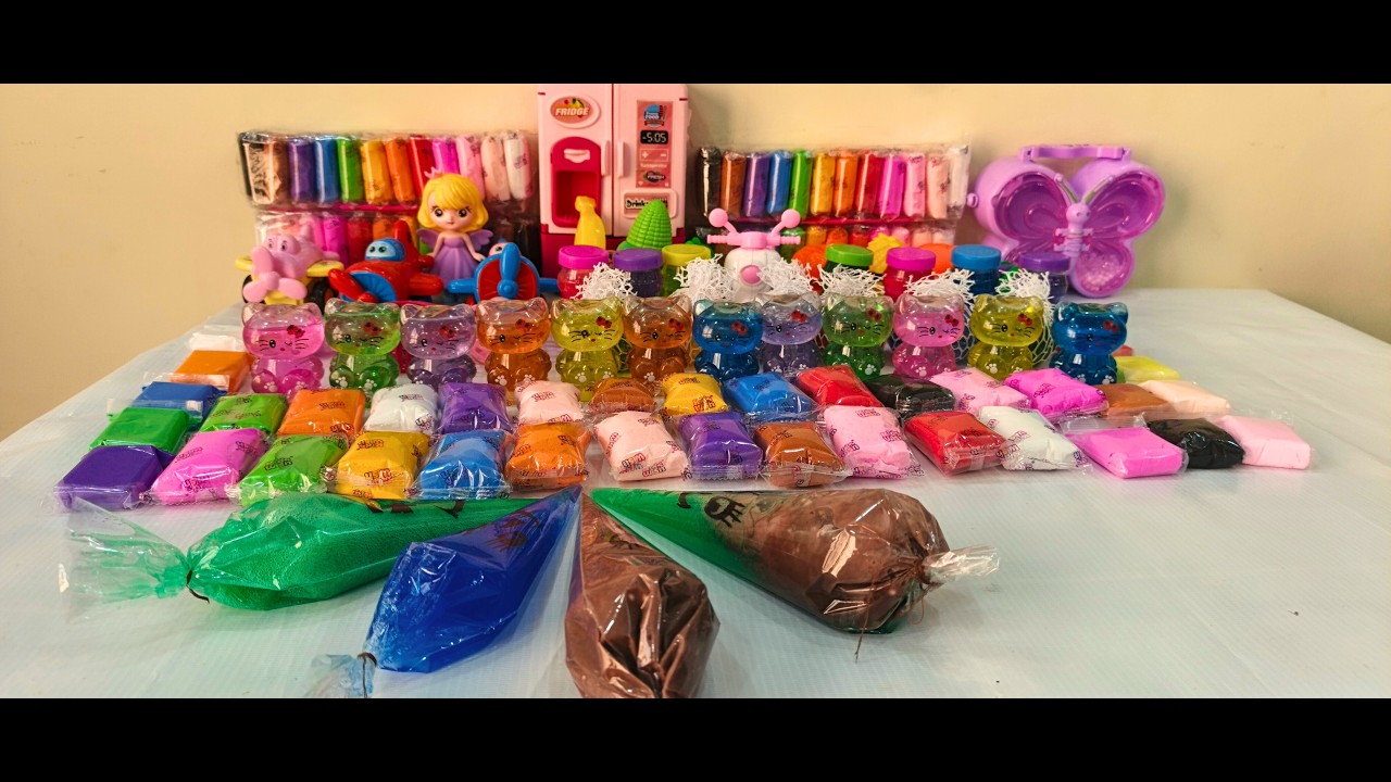 ASMR Mixing Clay , Glitter and More into  Slime! #lipstick #satisfying #relaxing #asmr #pipingbag