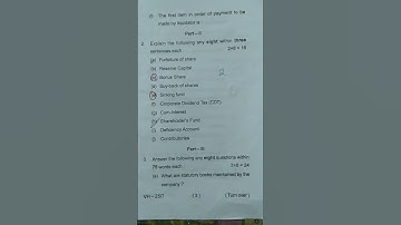 B.Com 3rd Semester Corporate Accounting Question paper 2021 #shorts