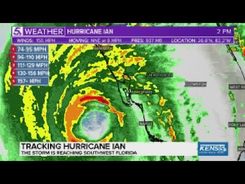 Hurricane Ian making landfall in Southwest Florida as a Category 4 storm